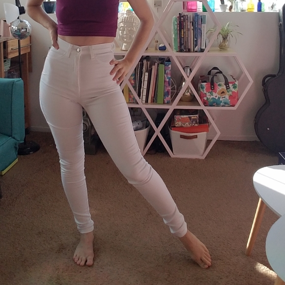 White NWOT Fashion Nova High Waist Skinny Jeans - Picture 3 of 11
